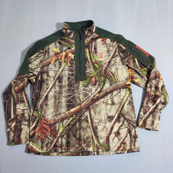 Huntworth sweater men's size 2XL green and tarnen 1/4 zip up neck Hunter wear - Picture 1 of 10